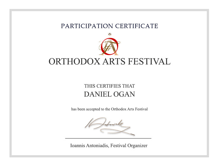 American Iconographer Daniel Ogan Accepted into Orthodox Arts Festival